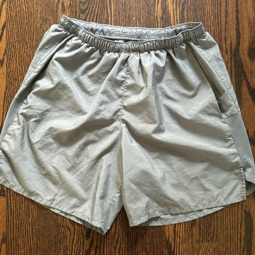 Grey Nike running shorts